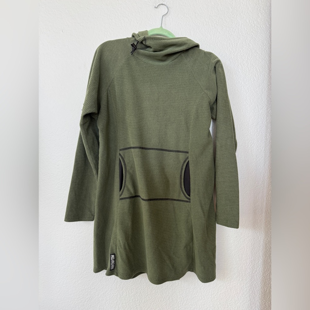 Melanzana Green Hooded Sweatshirt Dress - Picture 2 of 7